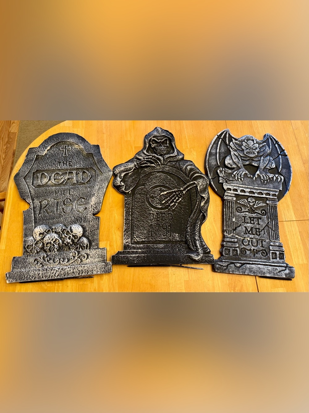 👻 Set of 3 Halloween Foam Tombstone Graveyard Decorations